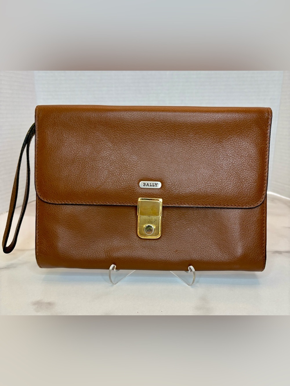Bally Vintage Leather Clutch w/ retractable strap
